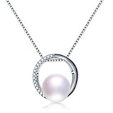 Natural Freshwater Pearl Necklace 925 Silver Pendant Jewelry