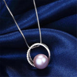 Natural Freshwater Pearl Necklace 925 Silver Pendant Jewelry