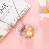 Natural Freshwater Pearl Necklace 925 Silver Pendant Jewelry