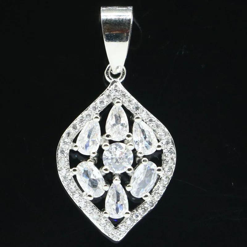Lovely Sapphire Tanzanite CZ Silver Pendant