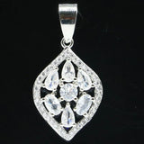 Lovely Sapphire Tanzanite CZ Silver Pendant