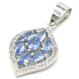 Lovely Sapphire Tanzanite CZ Silver Pendant