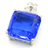 23x15mm Tanzanite CZ Silver Pendant for Women