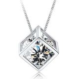 Crystal Pillar Necklace S925 Silver Violet Diamond Jewelry