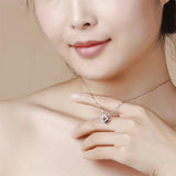 Crystal Pillar Necklace S925 Silver Violet Diamond Jewelry