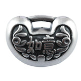 Ruyi Silver Women's Double-sided Long Life Lock Pendant