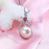 Red Zircon Dragonfly Pendant 925 Sterling Silver