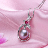Red Zircon Dragonfly Pendant 925 Sterling Silver