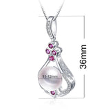 Natural Freshwater Pearl Pink Zircon Pendant 925 Sterling Silver Necklace
