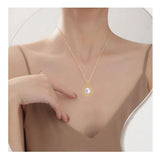 Freshwater Pearl Necklace Vintage Lace Hollowed Out Exquisite14K Plated