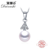 Freshwater Pearl Necklace 925 Sterling Silver Pendant Gift Box 8-9mm