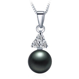 Freshwater Pearl Necklace 925 Sterling Silver Pendant Gift Box 8-9mm
