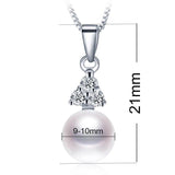 Freshwater Pearl Necklace 925 Sterling Silver Pendant Gift Box 8-9mm