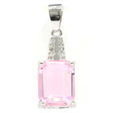 Gorgeous Green Peridot Pink Kunzite CZ Silver Pendant