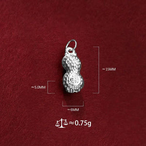 TrustDavis 925 Sterling Silver Peanut Pendant DIY Necklace Bracelet Accessory