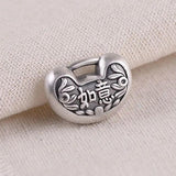 Ruyi Silver Double-sided Long Life Lock Hand-carved Pendant
