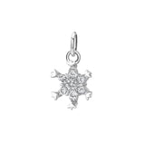 925 Sterling Silver Snowflake CZ Charm Pendant DIY Accessories