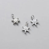 925 Sterling Silver Snowflake CZ Charm Pendant DIY Accessories