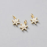 925 Sterling Silver Snowflake CZ Charm Pendant DIY Accessories