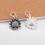 TrustDavis 925 Silver Sunflower Pendant DIY Necklace Bracelet Fine Jewelry