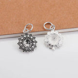 TrustDavis 925 Silver Sunflower Pendant DIY Necklace Bracelet Fine Jewelry