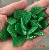10pc Green Jade Leaf Beads DIY Bracelet Bangle Charm for Women