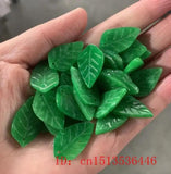 10pc Green Jade Leaf Beads DIY Bracelet Bangle Charm for Women