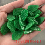 10pc Green Jade Leaf Beads DIY Bracelet Bangle Charm for Women