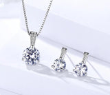 Cubic Zirconia 925 Silver Necklace Set for Women
