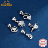 925 Sterling Silver Star Heart Moon Zircon Charm Pendant for Women