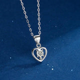 925 Sterling Silver Star Heart Moon Zircon Charm Pendant for Women