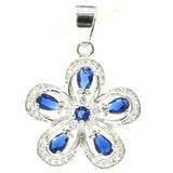 Lovely Pink Morganite Tanzanite CZ Women Silver Pendant