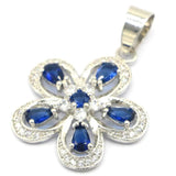 Lovely Pink Morganite Tanzanite CZ Women Silver Pendant
