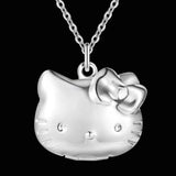925 Silver Cat Pendant Picture Frame Necklace
