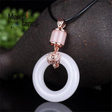 Hetian Jade Safety Buckle Pendant S925 Silver