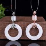 Hetian Jade Safety Buckle Pendant S925 Silver