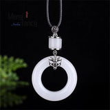 Hetian Jade Safety Buckle Pendant S925 Silver