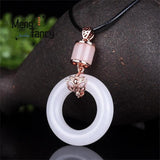 Hetian Jade Safety Buckle Pendant S925 Silver