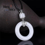 Hetian Jade Safety Buckle Pendant S925 Silver