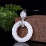 Hetian Jade Safety Buckle Pendant S925 Silver
