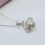 Freshwater Pearl Flower Pendant Necklace with Zirconia