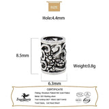 TrustDavis 925 Sterling Silver Flower Charm Beads for DIY Jewelry