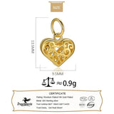 TrustDavis Sterling Silver Hollow Heart Bracelet Pendant for Women