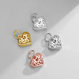 TrustDavis Sterling Silver Hollow Heart Bracelet Pendant for Women