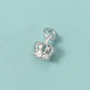 TrustDavis 925 Silver Sweet Crown Charm Pendant DIY Fine Jewelry