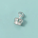 TrustDavis 925 Silver Sweet Crown Charm Pendant DIY Fine Jewelry