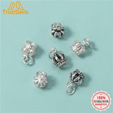 TrustDavis 925 Silver Sweet Crown Charm Pendant DIY Fine Jewelry