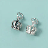 TrustDavis 925 Silver Sweet Crown Charm Pendant DIY Fine Jewelry
