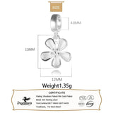 TrustDavis 925 Sterling Silver Flower Charm Pendant DIY Jewelry HY401