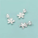 TrustDavis 925 Sterling Silver Flower Charm Pendant DIY Jewelry HY401